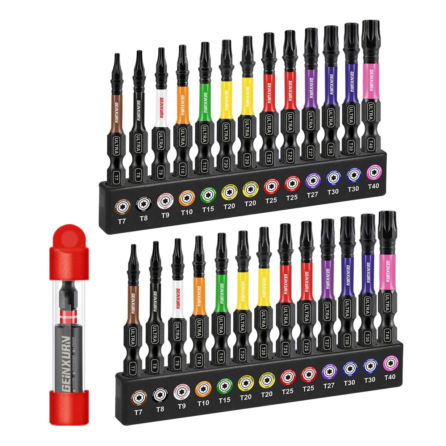 Langlebiges 11-teiliges Torx Bit Set T7-T40 mit magnetischem Halter - Organizer