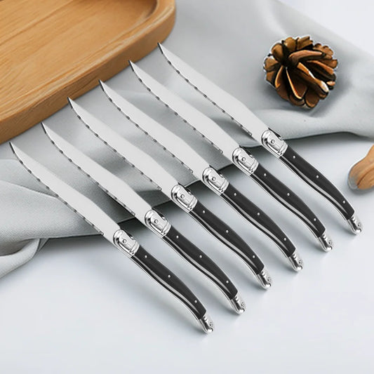 9 Zoll Laguiole Steakmesser Set mit Ergonomischem Griff und Edelstahlklinge