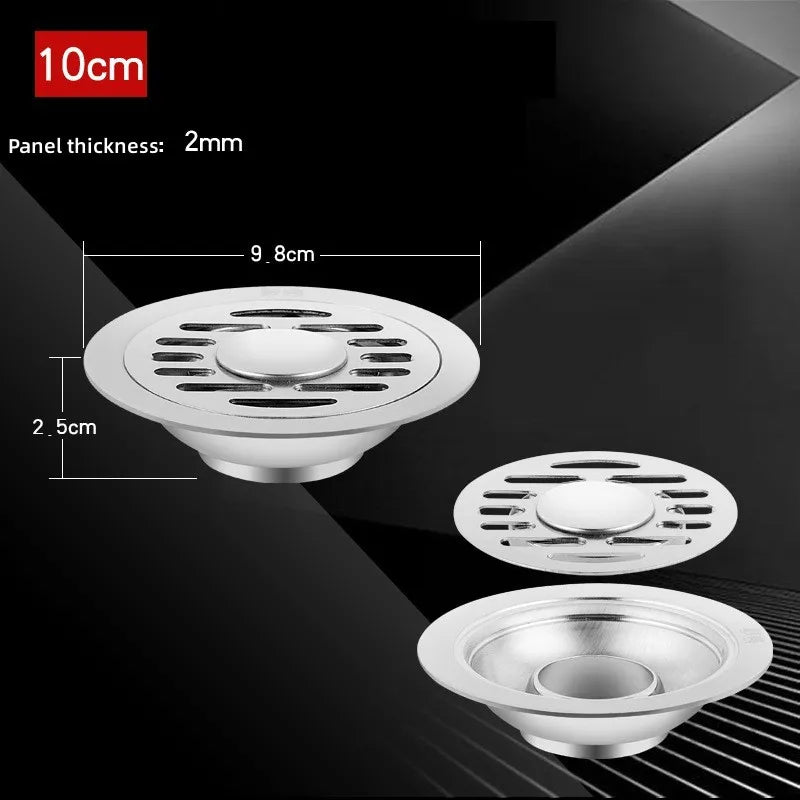 Edelstahl Bodenablauf mit Haarfänger Geruchshemmend für Dusche und Bad