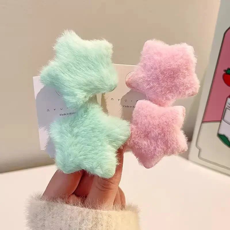 Süße Plüsch Stern Haarnadeln für Mädchen und Frauen