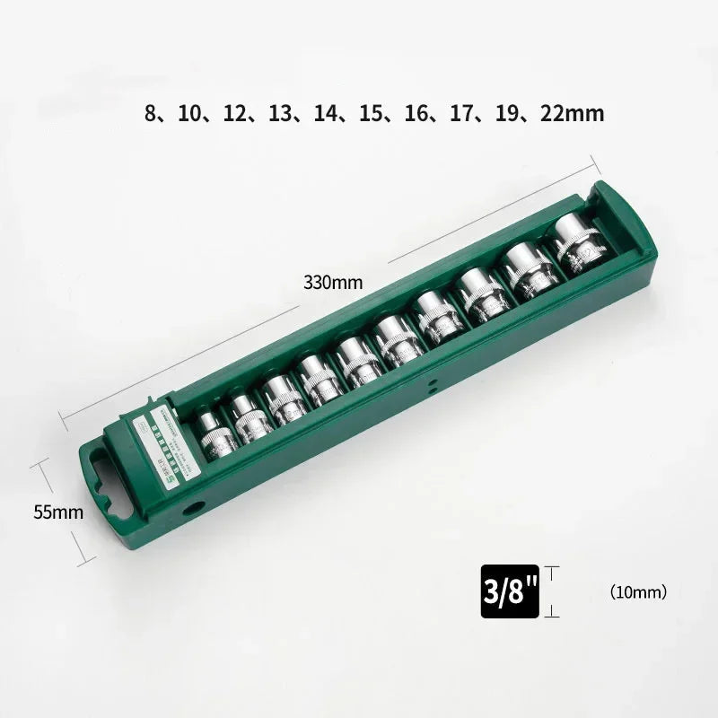 Vielseitiges Hex Steckschlüssel Set mit Ratsche und Halter