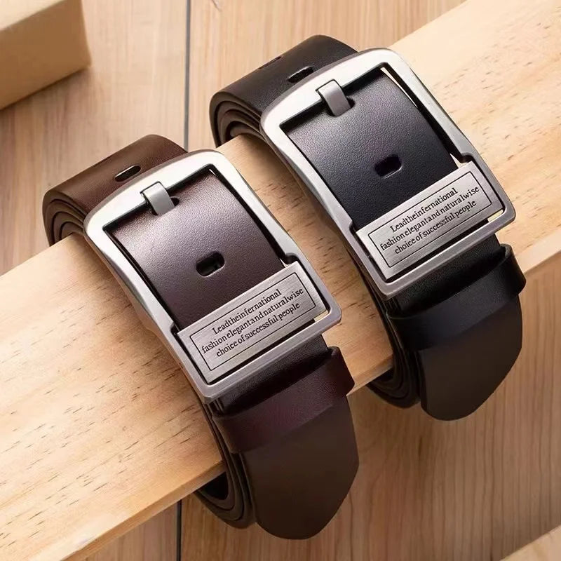 Leder Gürtel Herren Unisex mit Metall Schnalle für Business und Freizeit-Yabubest - Home & More