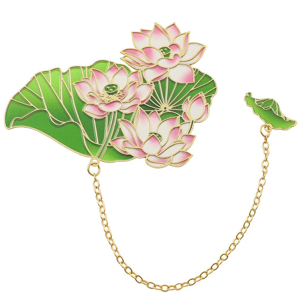 Metall-Lesezeichen Lotusblume grün für Buchliebhaber - Geschenkidee