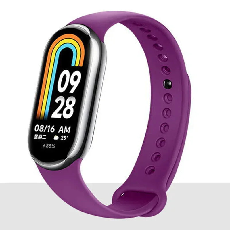 Atmungsaktives Silikon-Sportarmband kompatibel mit Mi Band 8 NFC