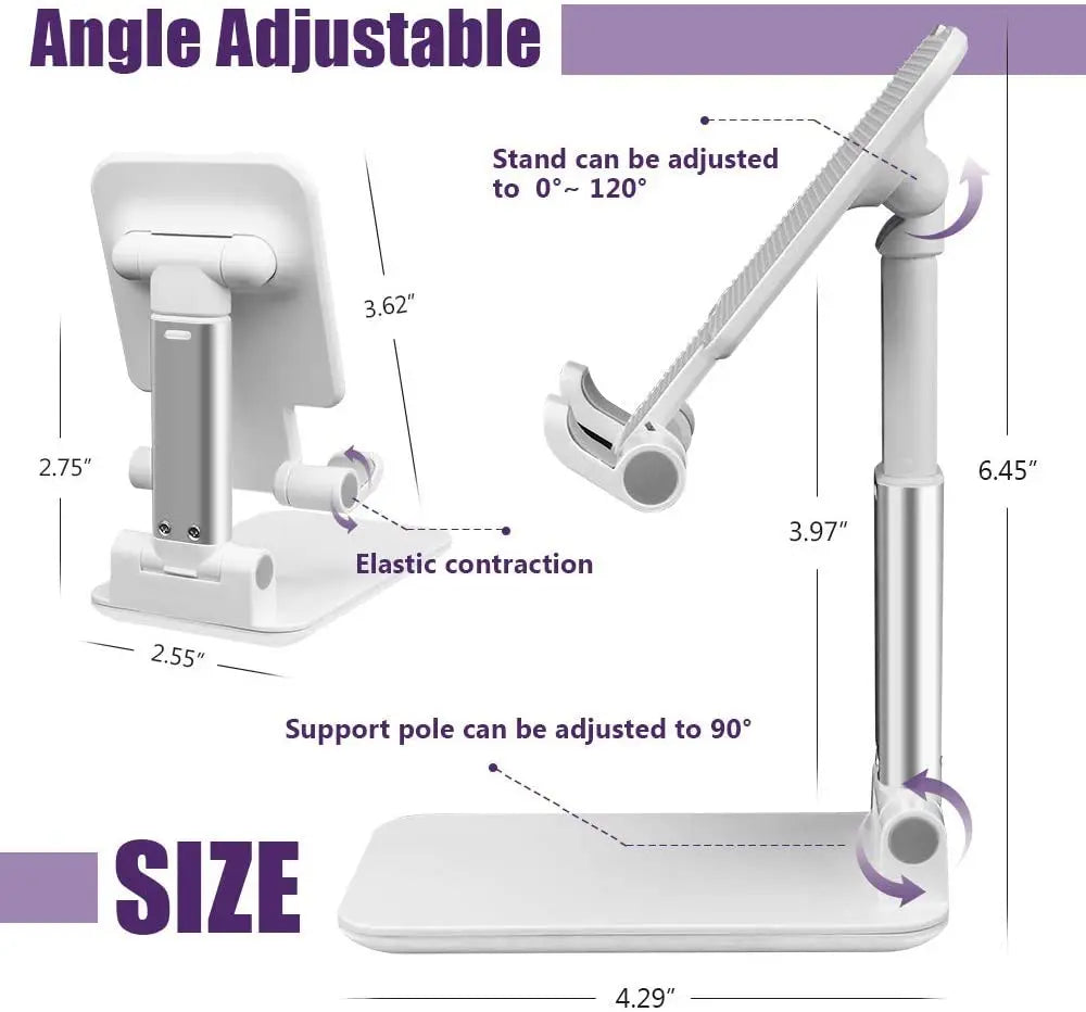 Verstellbarer Metall Schreibtisch Handy und Tablet Halter Stand