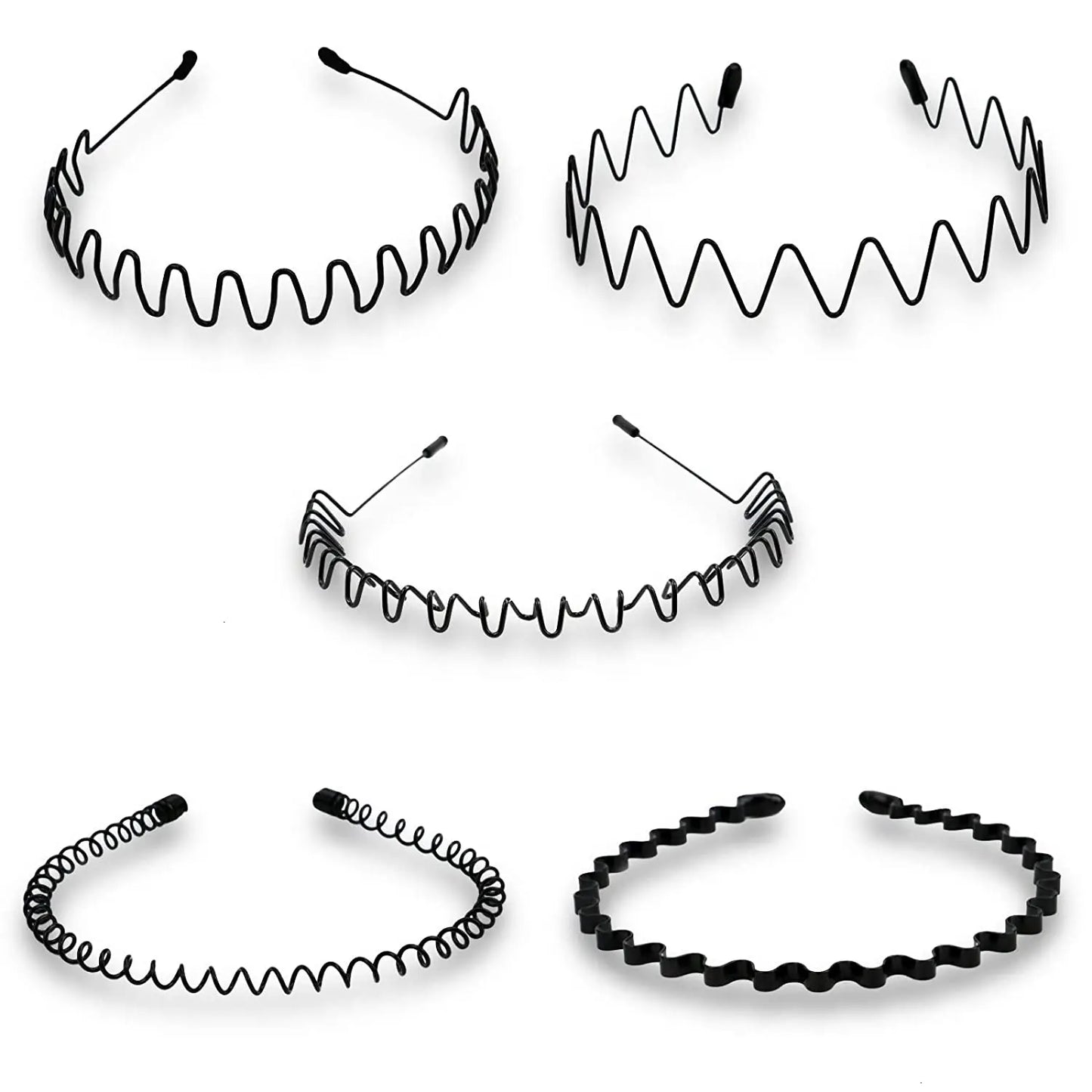 Unisex Schwarzes elastisches Metall Stirnband rutschfest modisch leicht