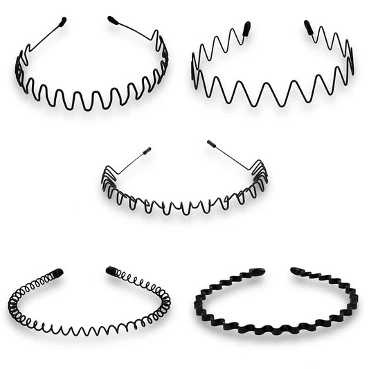 Unisex Schwarzes elastisches Metall Stirnband rutschfest modisch leicht