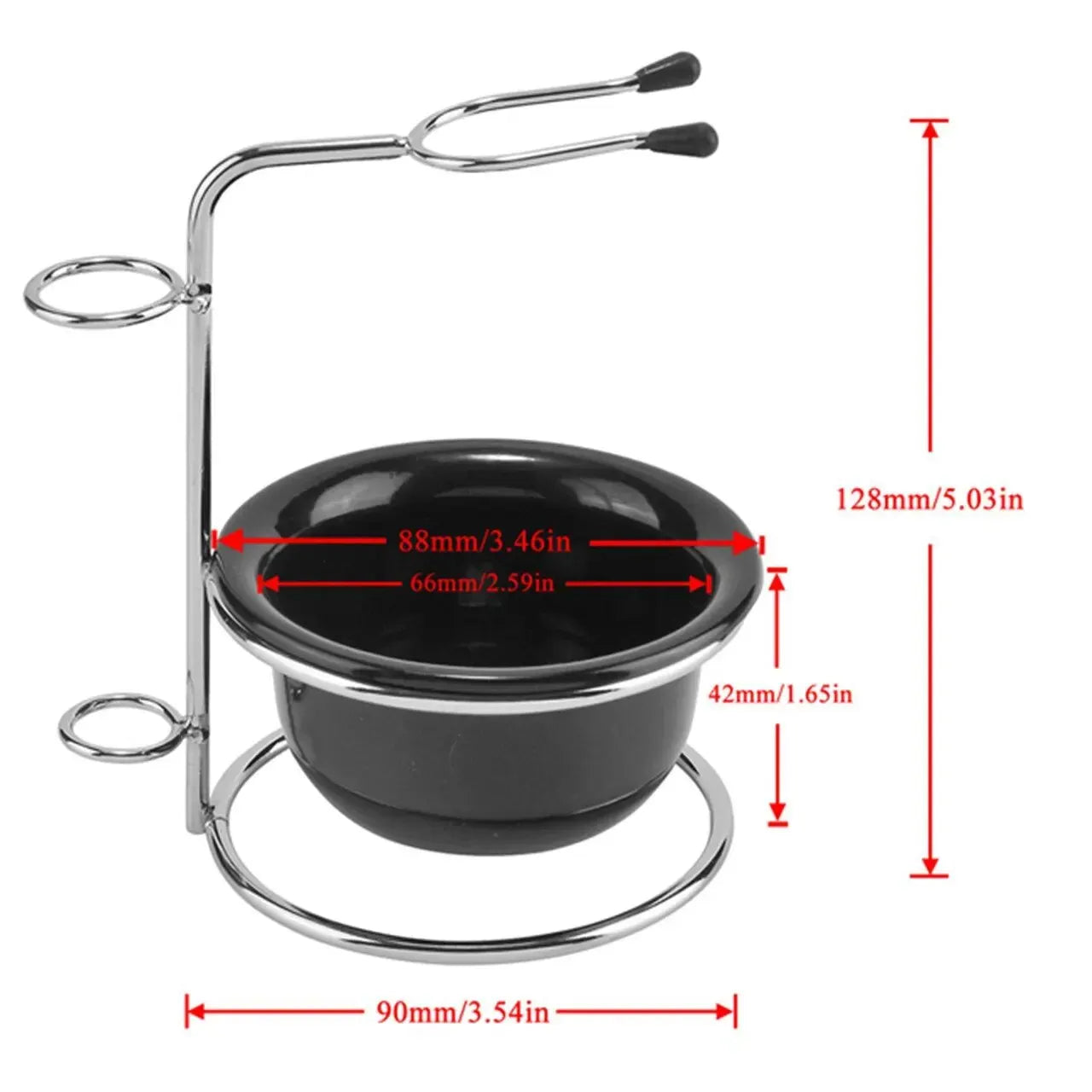 Rasierpinsel Set für Herren mit Holzgriff Edelstahl Ständer und ABS Rasierschale