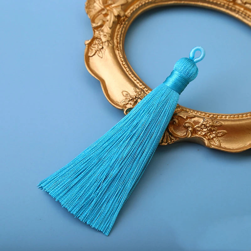 10er Set 8cm Seiden-Quasten zum Basteln für Schmuck - Lesezeichen