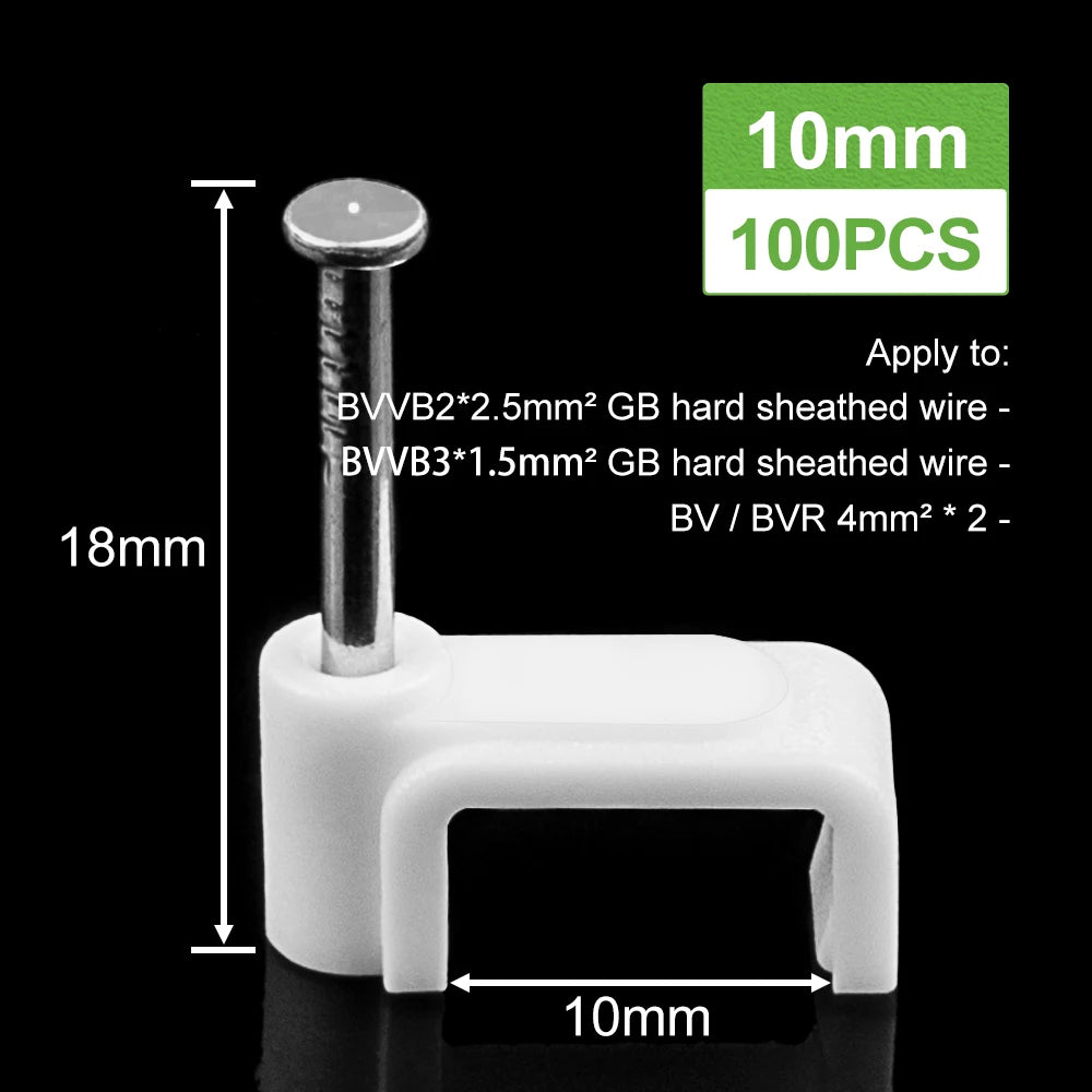 100x Flache Kabelklemmen Set für Drahtmanagement 4-14mm - Kabelhalter