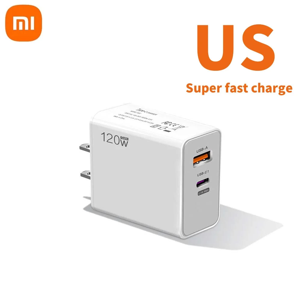 120W Turbo Schnelllade Wandadapter mit USB Typ C Kabel 6A