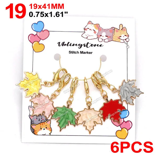 Mix Metall Katze Anhänger Häkeln und Stricken Stich Marker Kits Nadel Clip