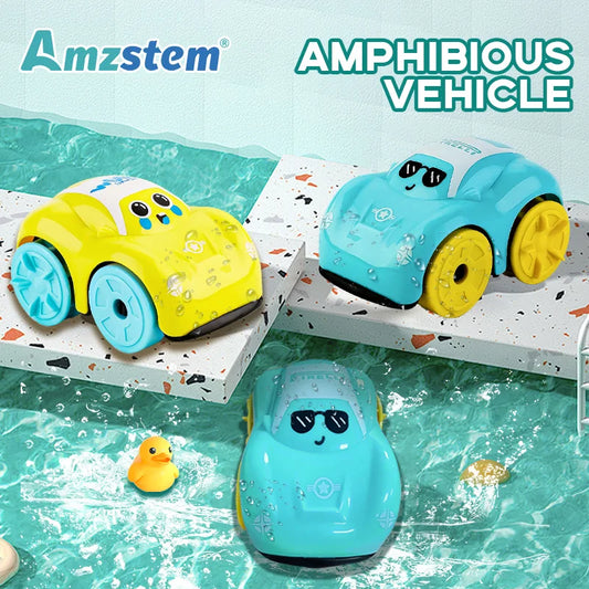 Schwimmendes Uhrwerk Amphibien Fahrzeug Badespielzeug für Kinder 3-6 Jahre