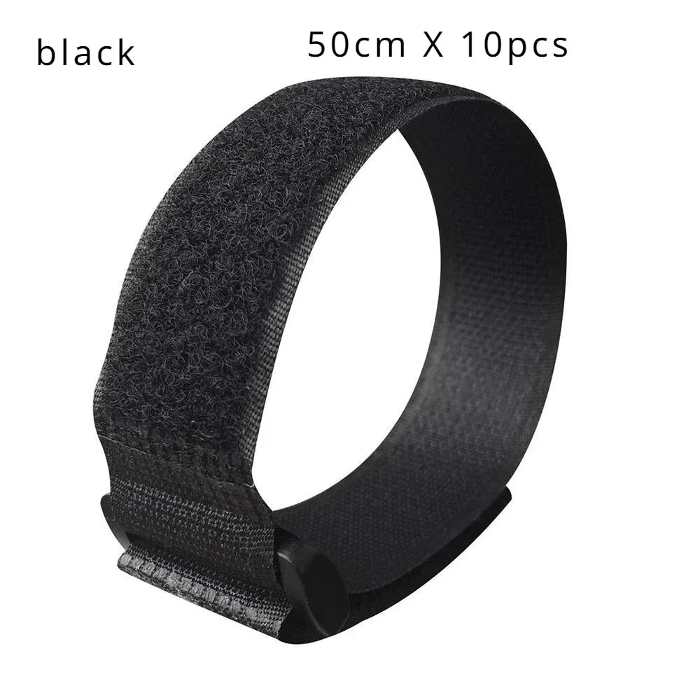 10x Klettverschluss Kabelbinder Nylon – Wiederverwendbar 20cm/50cm Längen