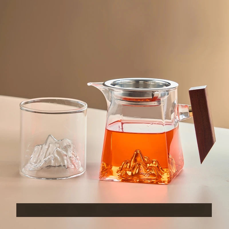 GIANXI Teetasse 350 ml Pyrex Tee-Set mit Griff und Filter handcrafted