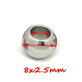 100x Edelstahl Großloch Spacer Perlen für DIY Schmuck 2-12mm