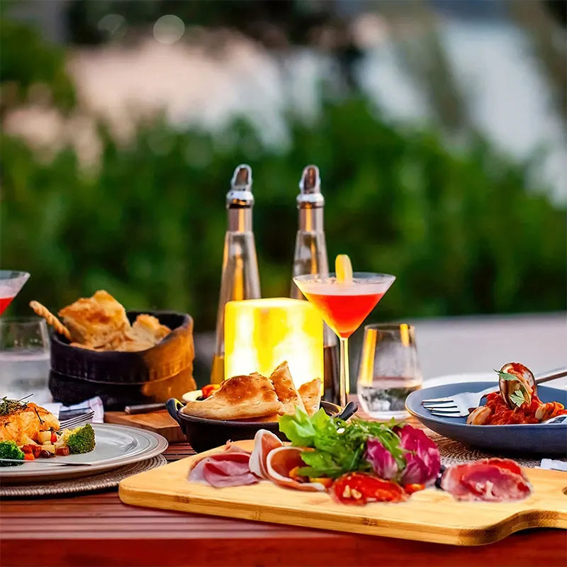 Bambus Schneidebrett mit Griff großes Holz Servierbrett Küche