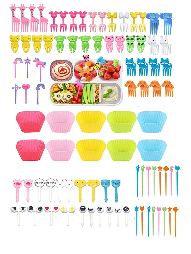 Niedliche Mini Lebensmittel-Picks für Kinder Bento Lunchbox Zubehör