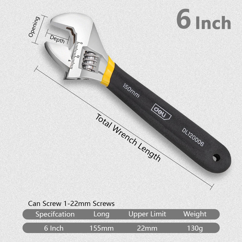 Deli Universalschlüssel Verstellbar rutschfest große Öffnung