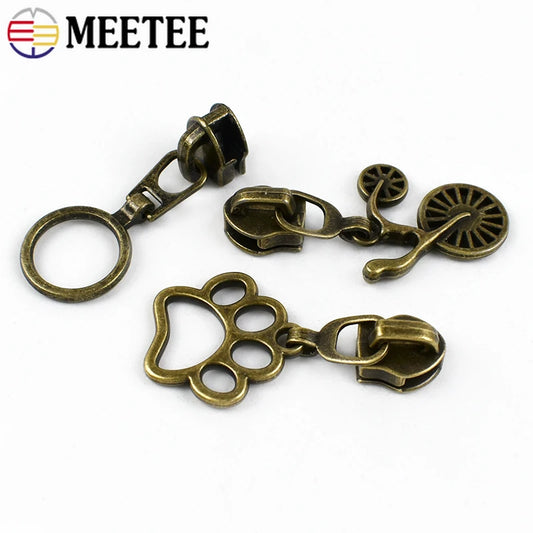 5 Stück Nylon Reißverschluss-Schieber im Retro-Stil Bronze/Messing-Yabubest - Home & More