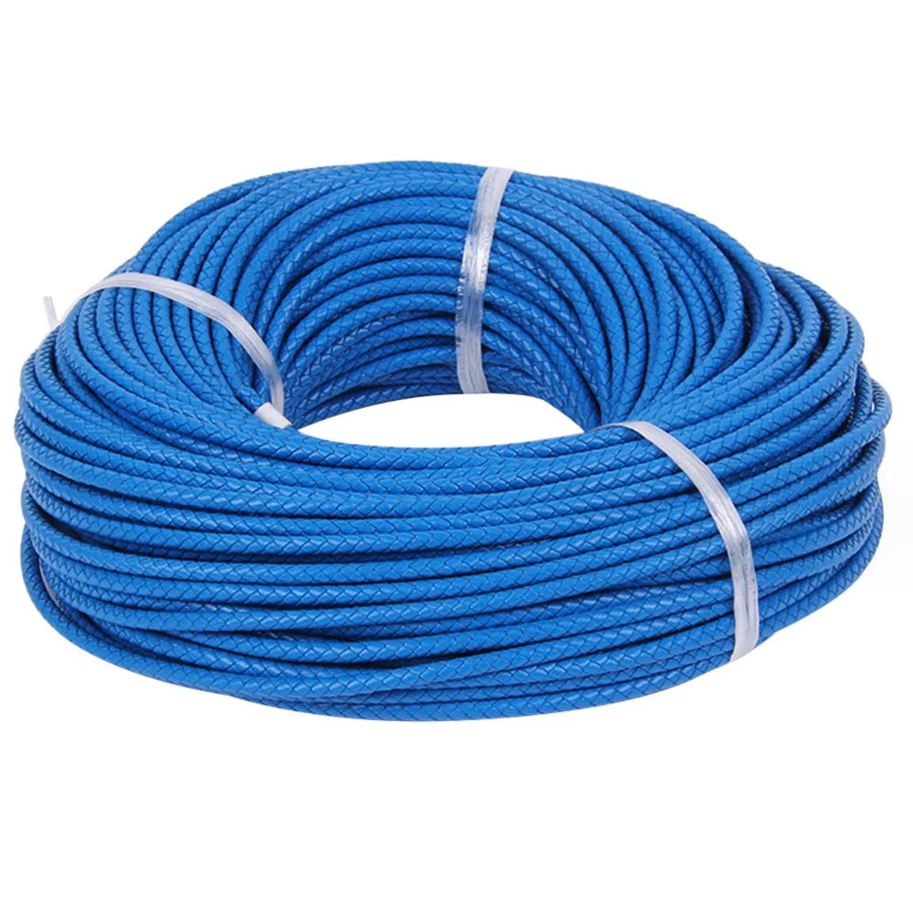 Buntes geflochtenes Echtleder-Armband, 2 Meter, 3-6 mm-Yabubest - Home & More