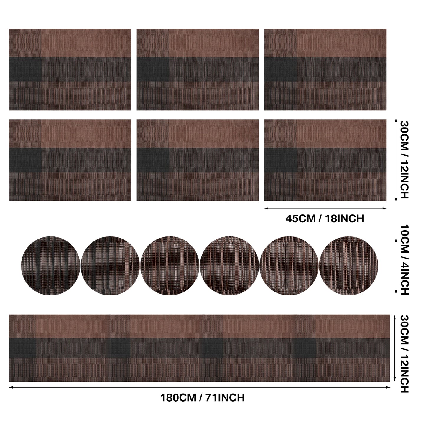 Modernes Tischset Set mit Untersetzern – Rutschfest & Leicht zu Reinigen