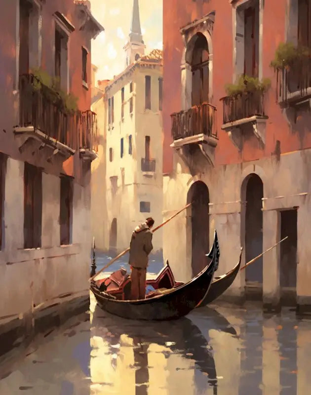 DIY Malen Nach Zahlen Stadtbild Leinwand Acrylfarben Set für Raumdekoration