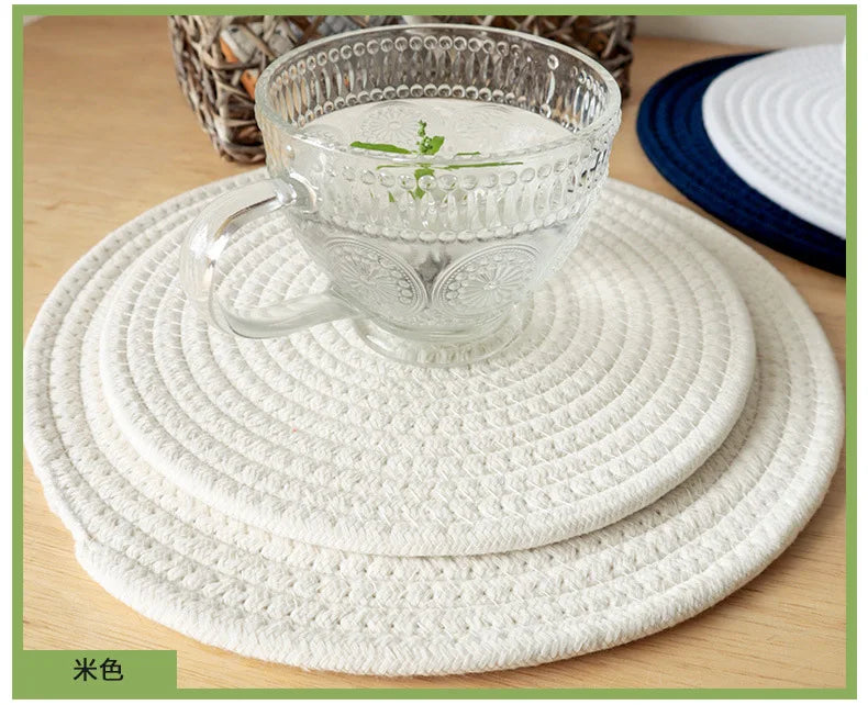 Seil Gewebtes Tischset Baumwolle, Isolierend, fuer Esstisch Kuech