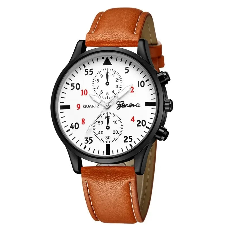 Mechanische Herren Armbanduhr Bronze Tonneau Gehäuse Lederband 3ATM