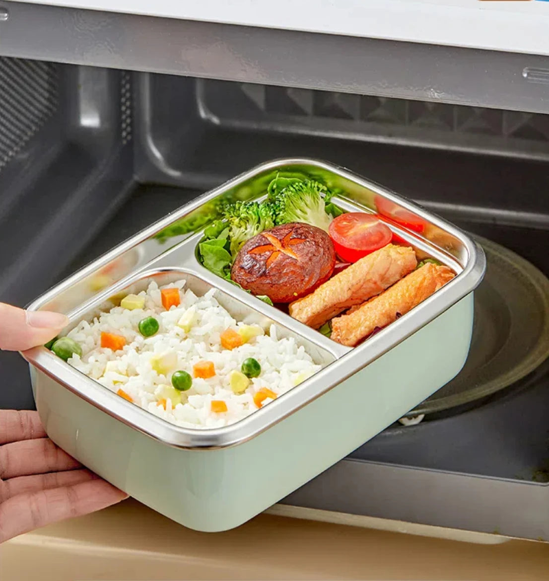 304 Edelstahl Geteilte Lunchbox – Mikrowelle, Dicht, für Schule & Büro