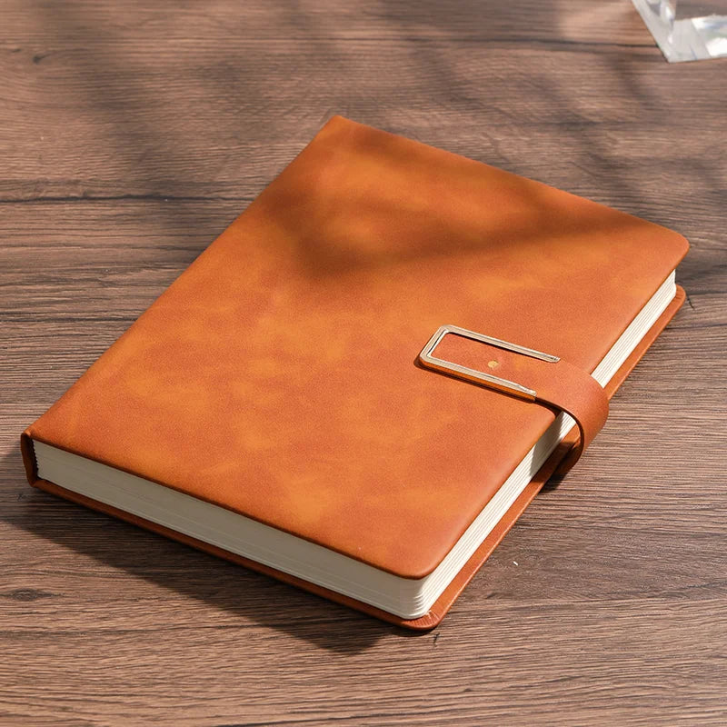 Elegantes A5 Leder-Notizbuch mit U-Schnalle, personalisiertes Softcover, 6 Farben