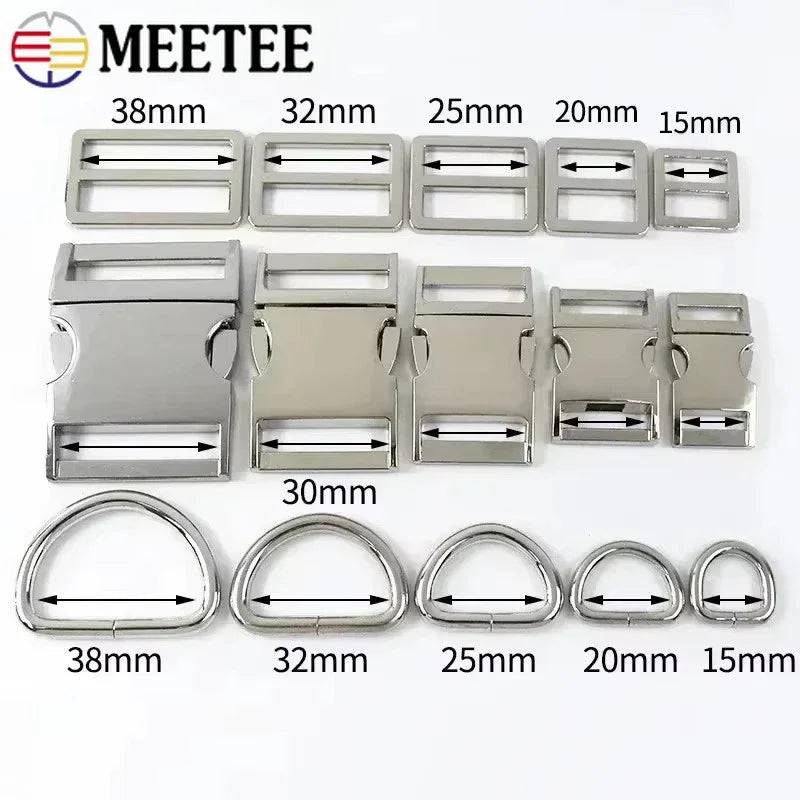 2 4 Sets Metall D-Ring Tri-Glide Slider Schnallen für Rucksack Gürtel