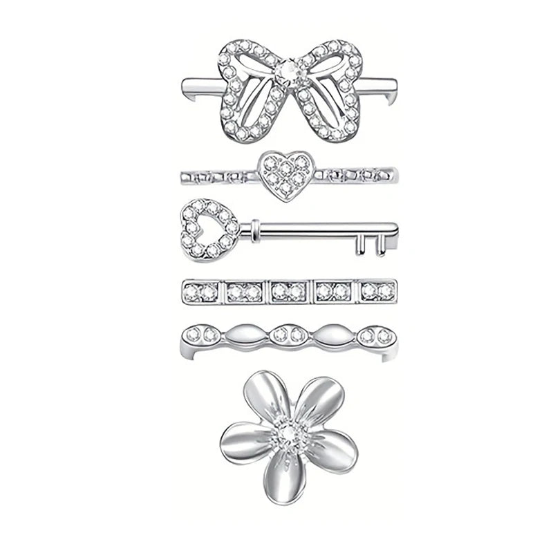 Trendige, skurrile, herzförmige, dekorative Uhrenarmbandschnallen mit Schlüsselmotiv und dekorative Schlaufen im Cartoon-Stil für einen modischen Handgelenk-Akzent-Yabubest - Home & More