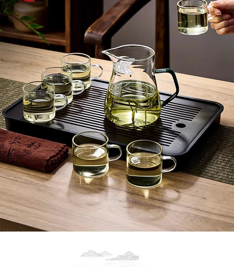 GIANXI Glas Teekanne mit Halbmond Filter und Keramik Heizung