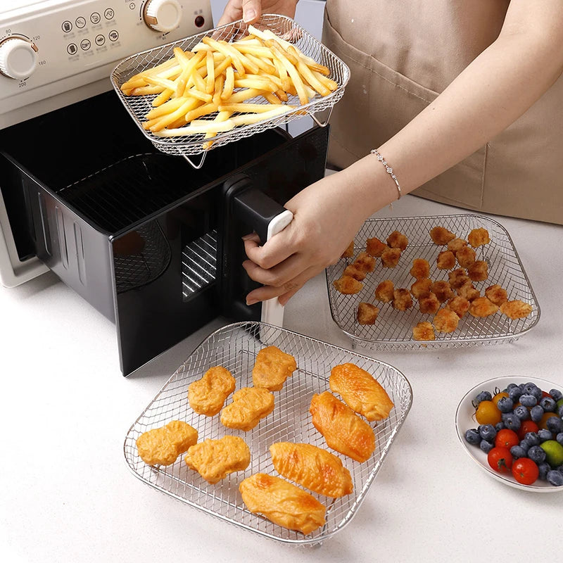 Robustes Metall Airfryer Zubehör 8 Zoll Backform - Grill für Heißluftfritteuse