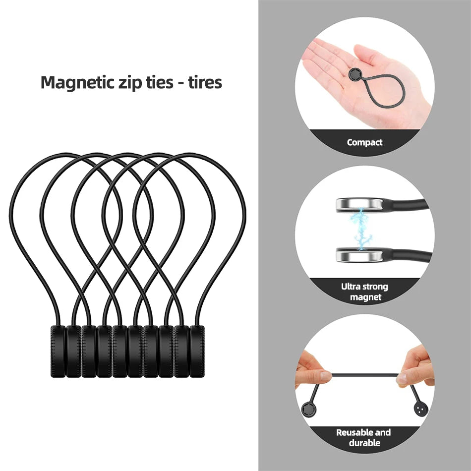 Magnetische Silikon Kabelbinder für vielseitige Ordnung und Halt