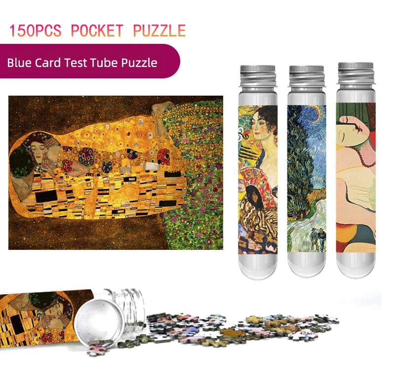 150 Teiliges Mini Reagenzglas Puzzle Der Kuss Gustav Klimt Lernspiel-Yabubest - Home & More