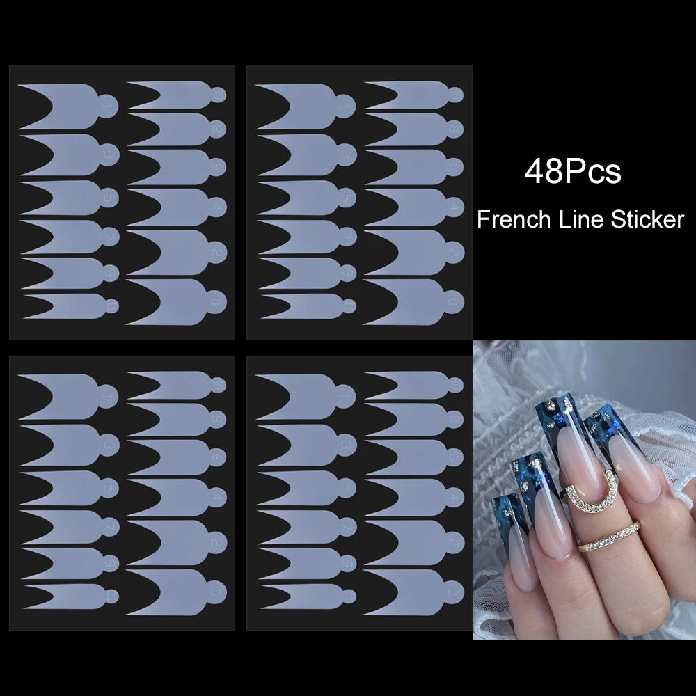 48er Set weiche Silikonpads für französische Nägel Maniküre