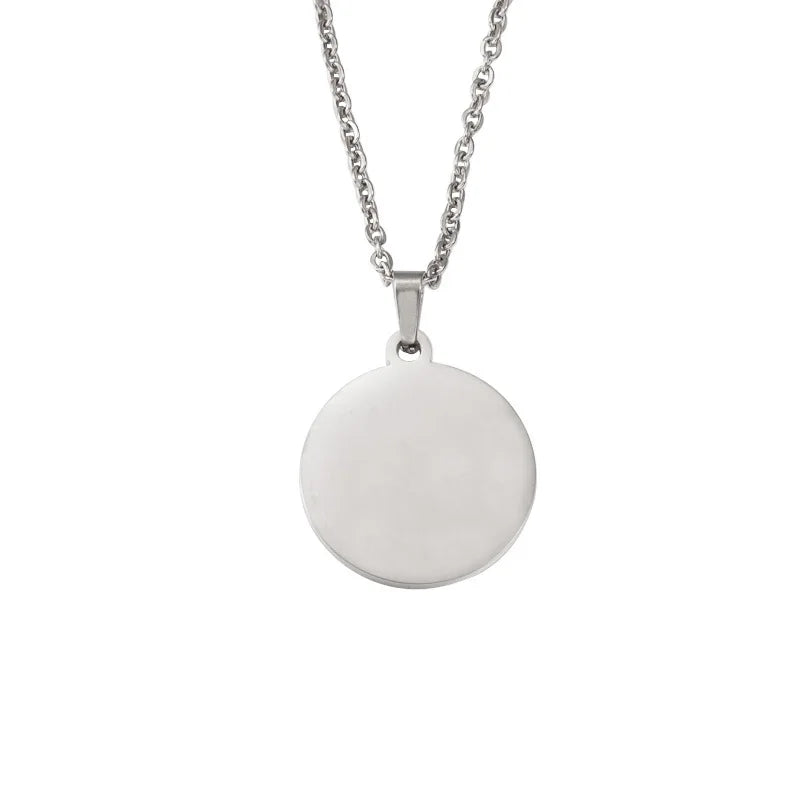 Set aus 10 runden Edelstahl Anhänger Halsketten zum Individualisieren