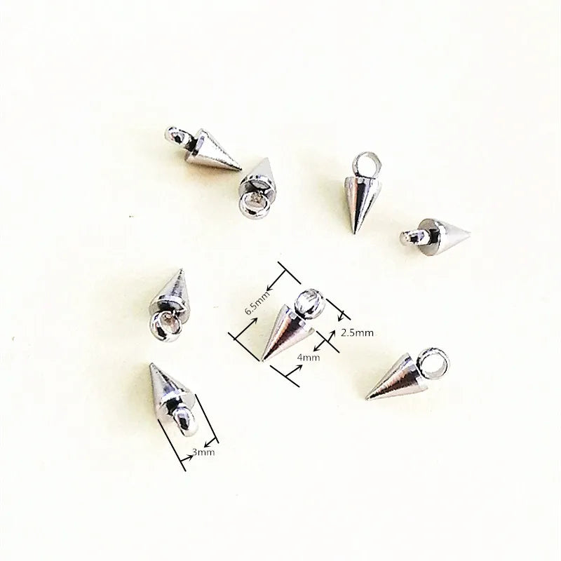 20 Edelstahl Kegel Anhänger Charms für DIY Halskette Schmuck 3x6 bis 5,5x18mm