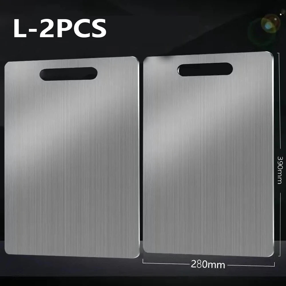 Doppelseitiges Edelstahl Schneidebrett für Obst Fleisch und Gemüse