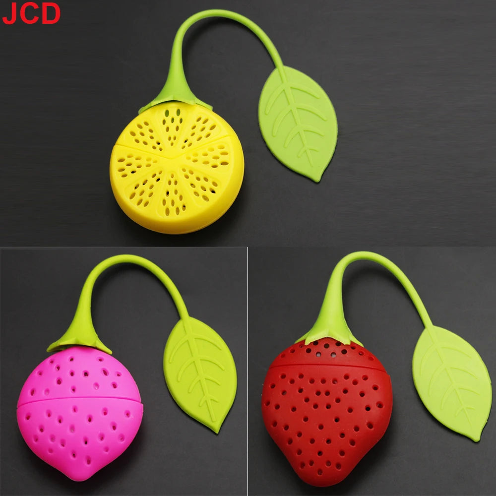 Praktischer Silikon Teefilter in Erdbeer und Zitronenform für losen Tee
