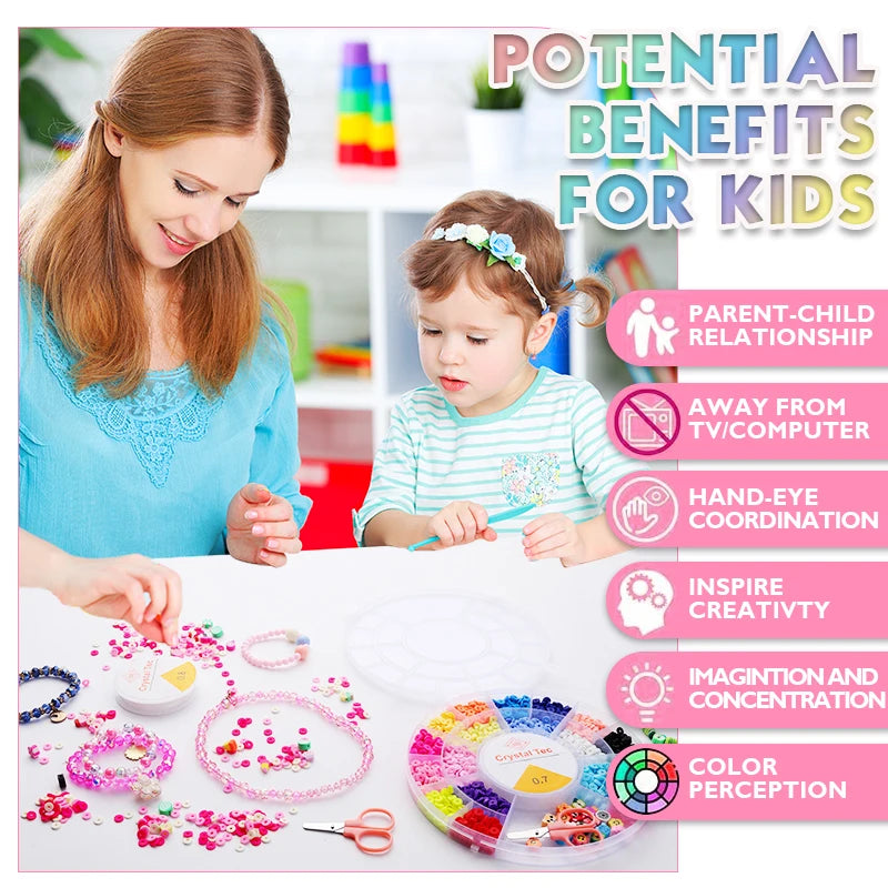 DIY Tonperlen Armband Set mit Buchstaben Alphabet Charms Schmuck basteln