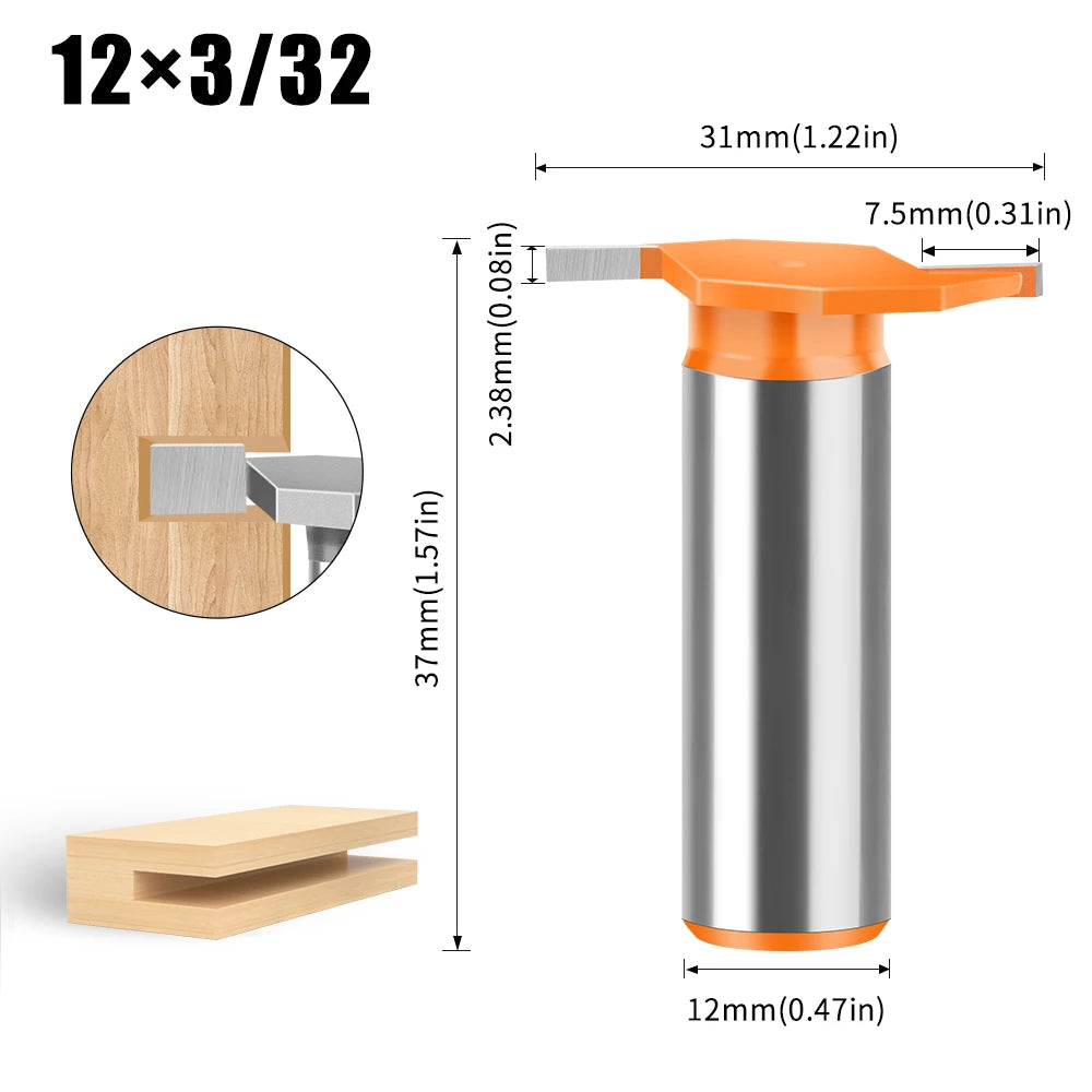Wolframlegierung T-Cutter Router Bit 6mm 12mm Schaft Fräskopf für Holz