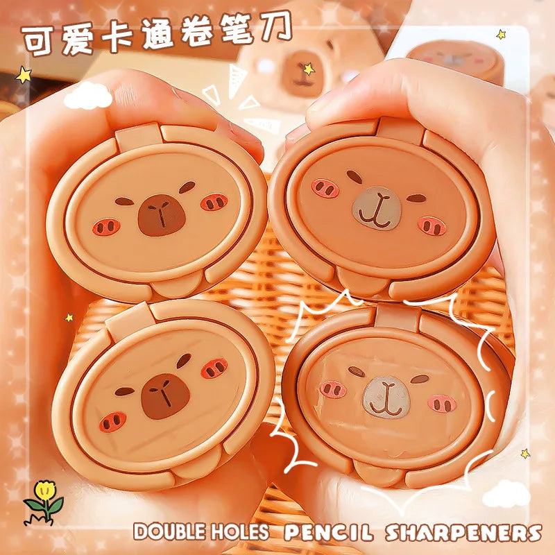 Praktischer doppelloch Bleistiftspitzer im kreativen Cartoon Design