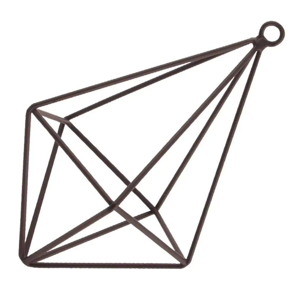 Geometrischer Wand Pflanzhalter aus Metall im Makramee Stil