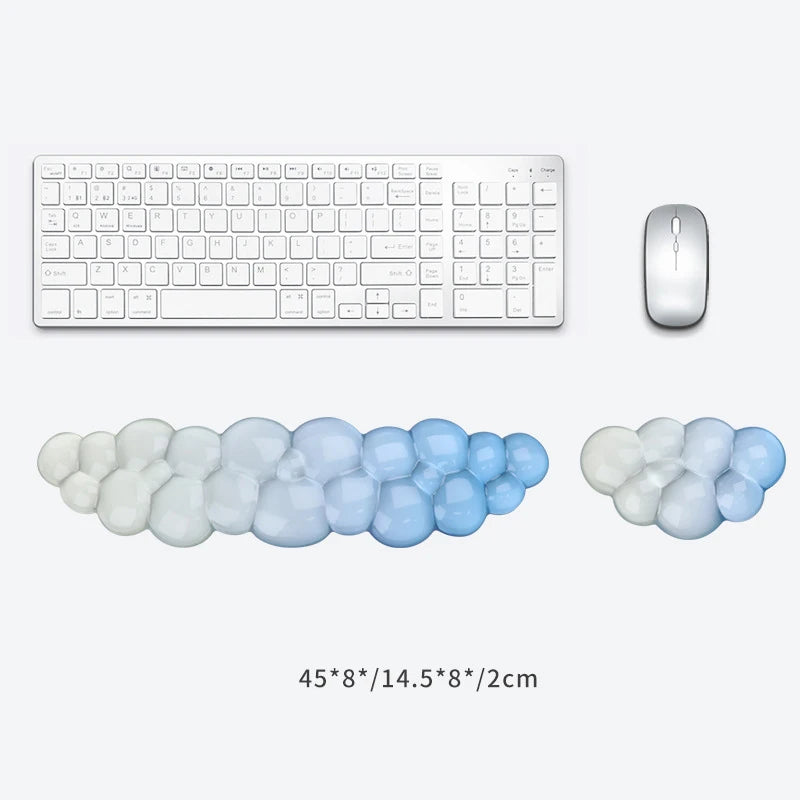 Ergonomisches Cloud Silikongel Tastatur - Maus Handgelenkauflage Set