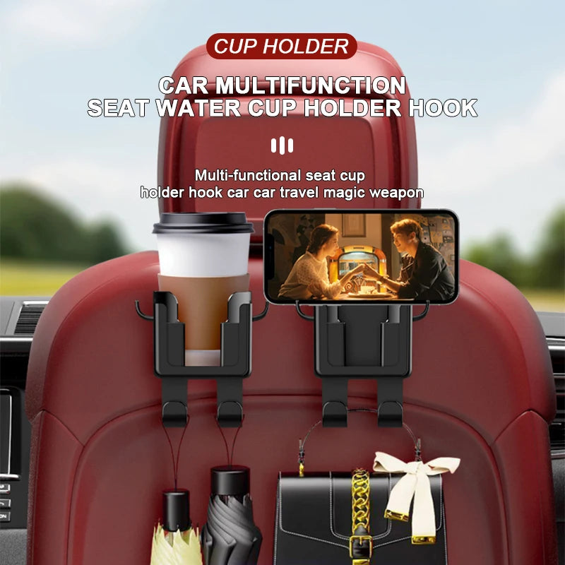 Universal Auto Getränkehalter mit 4 Haken und Telefonhalter