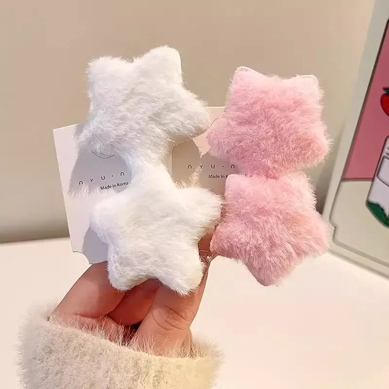 Süße Plüsch Stern Haarnadeln für Mädchen und Frauen