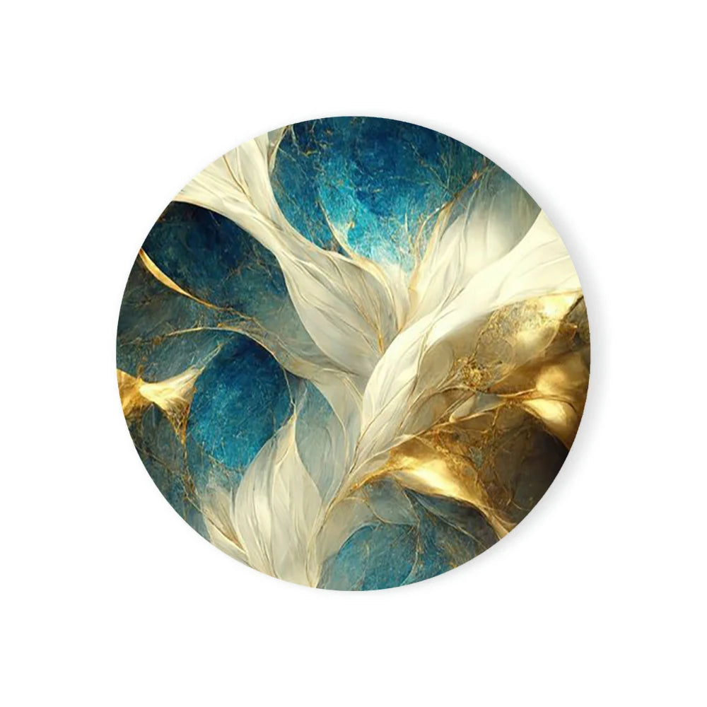 Runder Keramikuntersetzer mit Korksockel Marmoroptik für Tischdeko